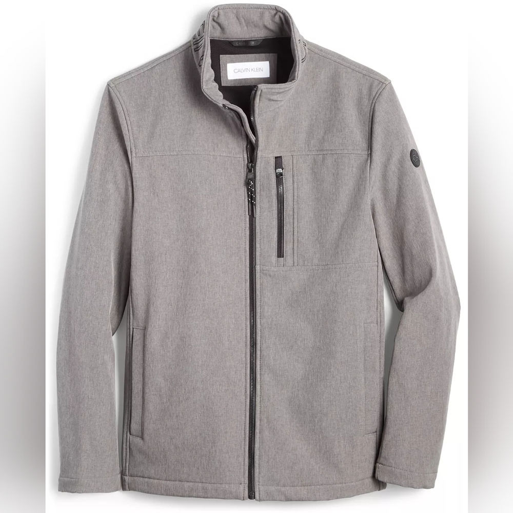 DKNY Modern Fit Soft Shell Jacket Grey